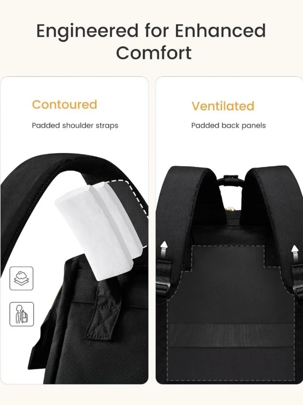 Stylish Waterproof Laptop Backpack for Women, 15.6